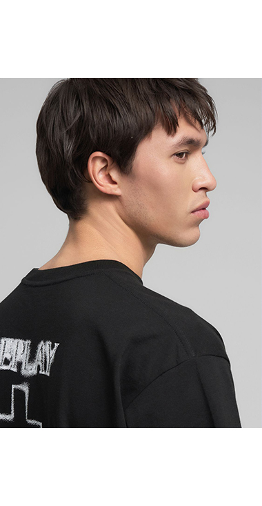 オーバーフィット REPLAY X MARTIN GARRIX ロゴ Tシャツ 詳細画像 ブラック 6